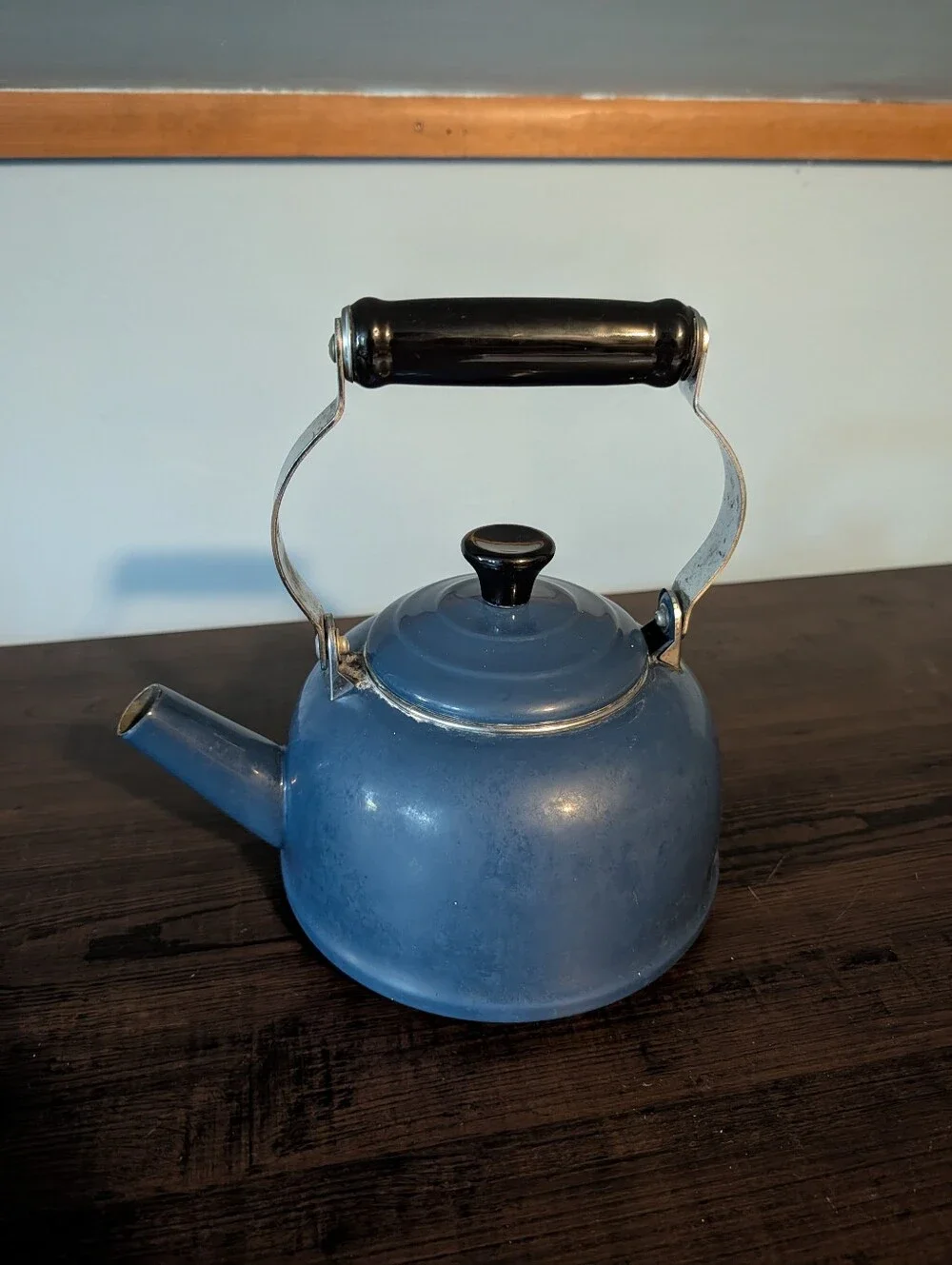 Le Creuset Blue Stovetop Kettle with Black Handle